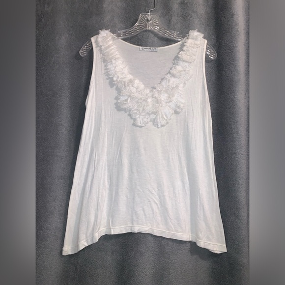 Claudia Richard white sleeveless blouse. Size medium - Picture 1 of 3